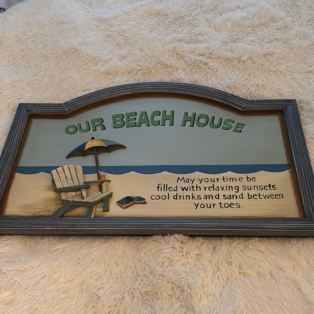 Beach House Wall Decor Sign 23.5x15.5